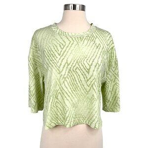 NWT Find Me Now The Label Geo Relax T Shirt Size S Tie Dye Crop Green 1/2 Sleeve